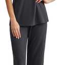 PrinStory 2025 Womens Pajama Set Short Sleeve Sleepwear Ladies Soft Pjs Lounge Set with Pockets (Gray, M)