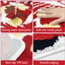 Hexagram Valentines Day Bathroom Rug, Valentines Day Bathroom Decor, Gnomes Bath Mat Decorations, Farmhouse Soft Non Slip Washable mat 16x31 Inches