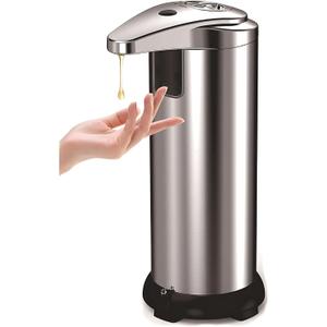 Automatic Touchless Soap Dispenser for Kitchen & Bathroom, Hands-Free Infrared Sensor, Stainless Steel Design, Battery-Operated, Suitable for Soap, Detergent, Lotion and Hand Sanitizer (Single Button Model)