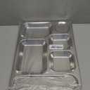 Fasmov 4 Pack Stainless Steel Rectangular Divided Dinner Tray, 6 Sections Stainless steel Metal Plate for Adults, Picky Eaters, Campers, and Portion Control