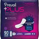Prevail Plus | Long Length Incontinence Bladder Control Pads | Ultimate Absorbency | 90 Count (2 packs or 45)