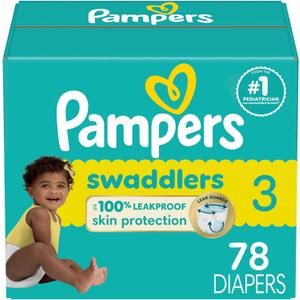 Pampers Baby Diapers - Swaddlers - Size 3, Count of 78, Ultra Absorbent Disposable Infant Diaper