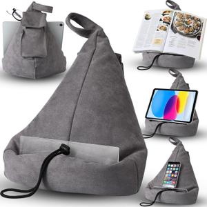 Tioncy Book Holder for Reading Beanbag Book Stand Book Reading Pillow Tablet Pillow Stand Gifts for Book Lovers Reading Rest for Textbook Recipe Music Scores Magazine Tablet (Grey)