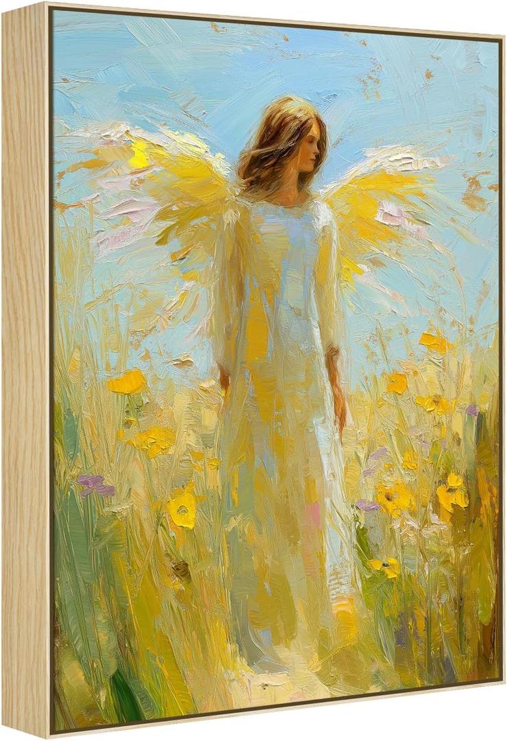 16x24 Canvas Frame for Abstract Landscape Paintings, 1.5" Deep DIY Floater Frames for Birthday Anniversary Graduation Memories Display, Home Gallery Show Exhibition Decor (Natural)