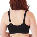 Bali Women's Modern Seamless Bralette, Pullover Wireless Bralette with Adjustable Straps (Black, XL)