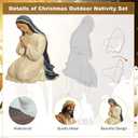 3 Pcs 48.9''H Metal Christmas Outdoor Nativity Scene Set (Retro)