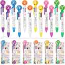 36 Sets Donut Sign Multicolor Ballpoint Pens 6 Colors in One 0.5mm Funny Cute Gifts for Valentines Student School Classroom Teacher Office Coworker Pen with Donuts Appreciation Bookmark Card