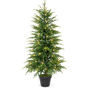 4FT Norfolk Pine Tree with Lights, Christmas Tree for Xmas Decor
