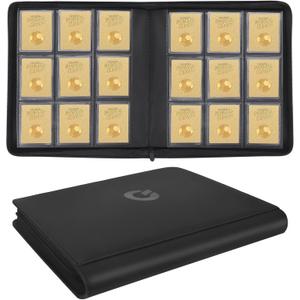 Toploader Binder, Top Loader Binder For Cards, Holds 324 Toploaders, 9-pocket, card folders for trading cards or Sports Cards in 3 x 4'' Toploaders