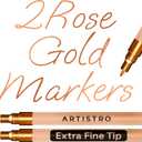 ARTISTRO 2 Rose Gold Acrylic Paint Markers - 0.7mm Extra Fine-Tip Paint Pens - Perfect for Crafting, Art Projects, & More