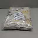 H.VERSAILTEX Sheer Linen Curtains 95 Inch Long Semi Sheer Curtains Draperies for Living Room/Bedroom Vintage Classical Floral Printing Window Treatment Grommet 2 Panels, Yellow and Taupe