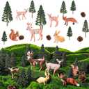 Sratte 26 Pcs Forest Animal Figures Diorama Kit, Woodland Creatures Toys Hunting Toys Model Diorama Supplies for Back to School Gift Educational Learning Birthday Gift
