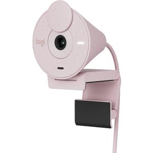 Logitech Brio 300 Full HD Webcam with Privacy Shutter, Noise Reduction Microphone, USB-C, certified for Zoom, Microsoft Teams, Google Meet, Auto Light Correction - Rose