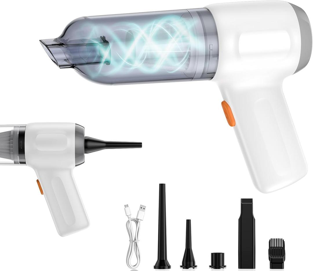 Mini Car Vacuum Cleaner Handheld Cordless Air Blower, Rechargeable Dust Buster with 15000pa High Power Portable Hand Pump/Vacuum Cleaner for Car, Home Cleaning