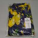Women's Blouses Casual Long Sleeve Work Button Down Dress Hawaiian Shirts Tops(Navy Blue Yellow Lemon, X-Large)