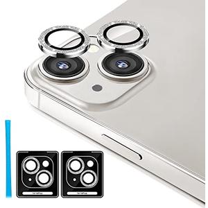 Jeluse 2X2 Pack Camera Lens Protector for iphone 14 Plus for iphone 14, 9H Tempered Glass Screen Protector Cover [Alignment Kit Eazy installation] Metal Individual Ring 3 PACK
