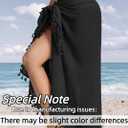 Chalier Sarong Wraps for Women Beach Cover Ups Swimsuit Coverup Bathing Suit Cover Up Swimwear Bikini Swim Skirt (Black)