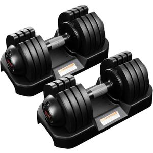 52LBS Single Adjustable Dumbbells Set Premium Rubber Coated Dumbbell Set with Secure Locking Mechanism for Safe & Customizable Strength Training