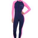 EcoStinger® Women Full Body Stinger Suit with Hood UV Protection Swimsuit UPF50+ Navy Pink XL