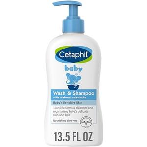 Cetaphil Baby Wash & Shampoo with Organic Calendula, Tear Free, Paraben, Colorant and Mineral Oil Free, 13.5 Fl. Oz