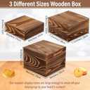 Barydat 3 Pcs Vintage Brown Wood Cake Stand Rustic Wooden Display Risers for Party Display Square Stackable Display Box for Dessert Appetizer Storage Organizer Engagement Reception Wedding Party