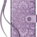 Wallet Case for iPhone 13 Pro,[RFID Blocking] 3 Card Holder with Credit Card Slot Magnetic Protective Flip Leather Cover for iPhone 13 Pro (Purple)