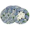 Artoid Mode Watercolor Hydrangea Placemats for Dining Table, 12 x 18 Inch Spring Summer Seasonal Decoration Rustic Washable Table Mats Set of 3 Purple (Blue/Red)