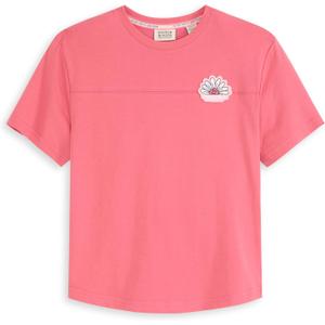 Scotch & Soda Girls' Short Sleeve Fashion Tops, Graphic Tees, Crewneck (Medium, Desert Rose)