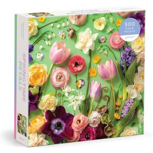 Galison Springtime Petals  Julie Seabrook Ream 500 Piece Puzzle Featuring A Variety of Flowers Blooming During Spring Months