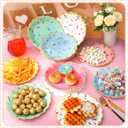 48 Pcs 9 Inch Confetti Sprinkles Dessert Plates Sprinkled Love Baby Shower Party Decoration Scalloped Golden Edge Disposable Thick Paper Plate Donut Ice Cream Wedding Birthday Supplies (Only Yellow)