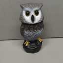 Solar Powered Garden Owl with Motion Detection, Rotating Head, Realistic Hoots and Silent Mode, Outdoor Statue and Sculpture, Owl Decoration for Home, Garden, Patio and Lawn