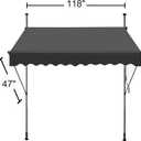 Manual Retractable Awning, 118" x 47"Outdoor Retractable Patio Awning Sunshade Shelter, Adjustable Patio Door Window Awning Canopy with Sun Shade Curtain for Backyard (Dark Gray)