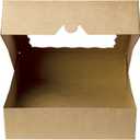 ONE MORE [25pcs] 9inch Kraft Brown Bakery Boxes, Large Pie Boxes with PVC Window Natural Disposable box for Cookie 9x9x2.5inch,25 of Pack