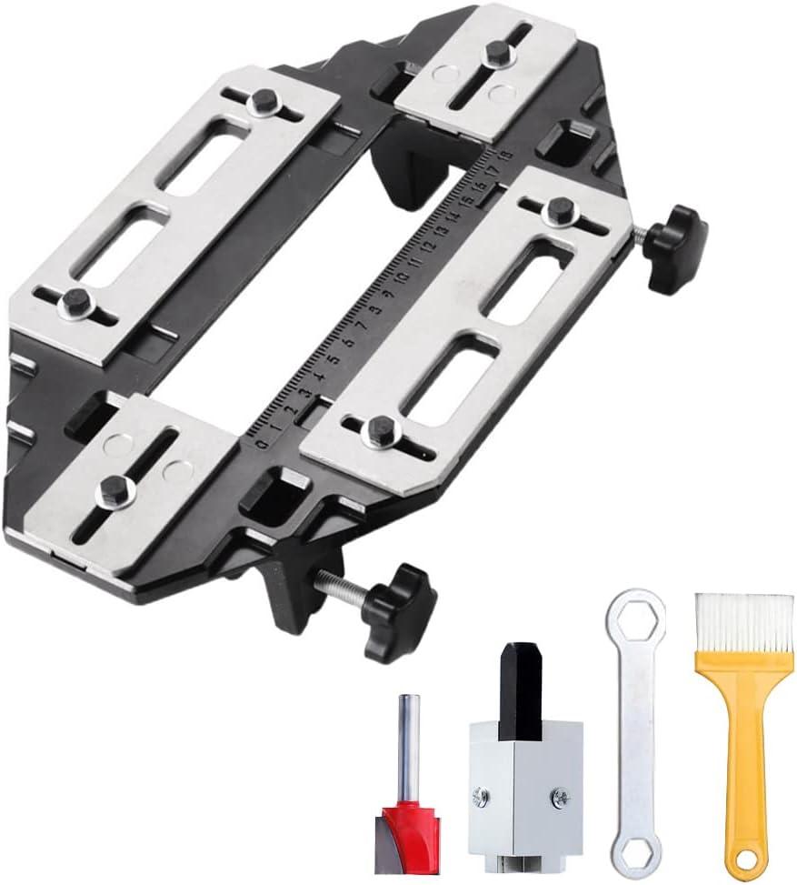 DUEBEL Aluminum Alloy Door Hinge Jig Woodworking Hole Opener Slotting Locator Wooden Door Hinge Hole Guide Door Lock Jig for Door Lock Installation