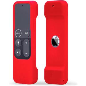 Silicone Case Compatible with Apple TV 4K/HD Siri Remote (1st Gen) - Anti-Slip Shock Proof Soft Remote Cover Case Compatible with Apple TV 4K 5th 4th Gen Siri Remote Controller - Red