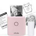 Mini Pocket Thermal Printer - PD-Q2 Portable Bluetooth Inkless Printer Machine 300 DPI Compatible with Android & iOS for 2 Inch Work List,Photo,Receipt,Children DIY,QR Code,Pink