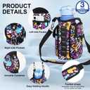 Magnetic Gym Bag with 27 oz Gym Bottle, Water Bottle Holder Pouch Carrier Bag with Adjustable Strap, Side Pockets, for Outdoor Workout (Pattern)