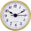 Hicarer 2.8 Inch/ 70 mm Quartz Clock Insert, Gold Trim, Arabic Numeral, Quartz Movement (Gold Trim)