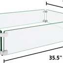 Fire Pit Wind Guard, 35.5"x15.5"x6" Glass Wind Guard for Fire Pit Square Table, Made of Clear Tempered Glass, Set with Assembly Instructions, Easy to Install