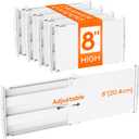 Lifewit 8" Tall 4 Pack Drawer Dividers, 35-56.5cm/13.8-22.2" Expandable Drawer Divider for Clothes, Adjustable Dresser Drawer Organizers, Drawers Separators for Dresser/Bathroom/Closet/Kitchen White