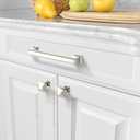 Amerdeco 10 Pack 1-1/4inch Shiny Brushed Satin Nickel Cupboard Drawer Knobs Kitchen Cabinet Knobs Single Hole Cabinet Handles K0003BSN