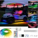 Battery Powered RGB+IC Dream Color Chasing Golf Cart Canopy Roof Lights with Remote, 16.4FT IP68 Waterproof Addressable Golf Cart Light for EZGO Yamaha Club Car, ATV, Truck, Boat, RV, Easy Install