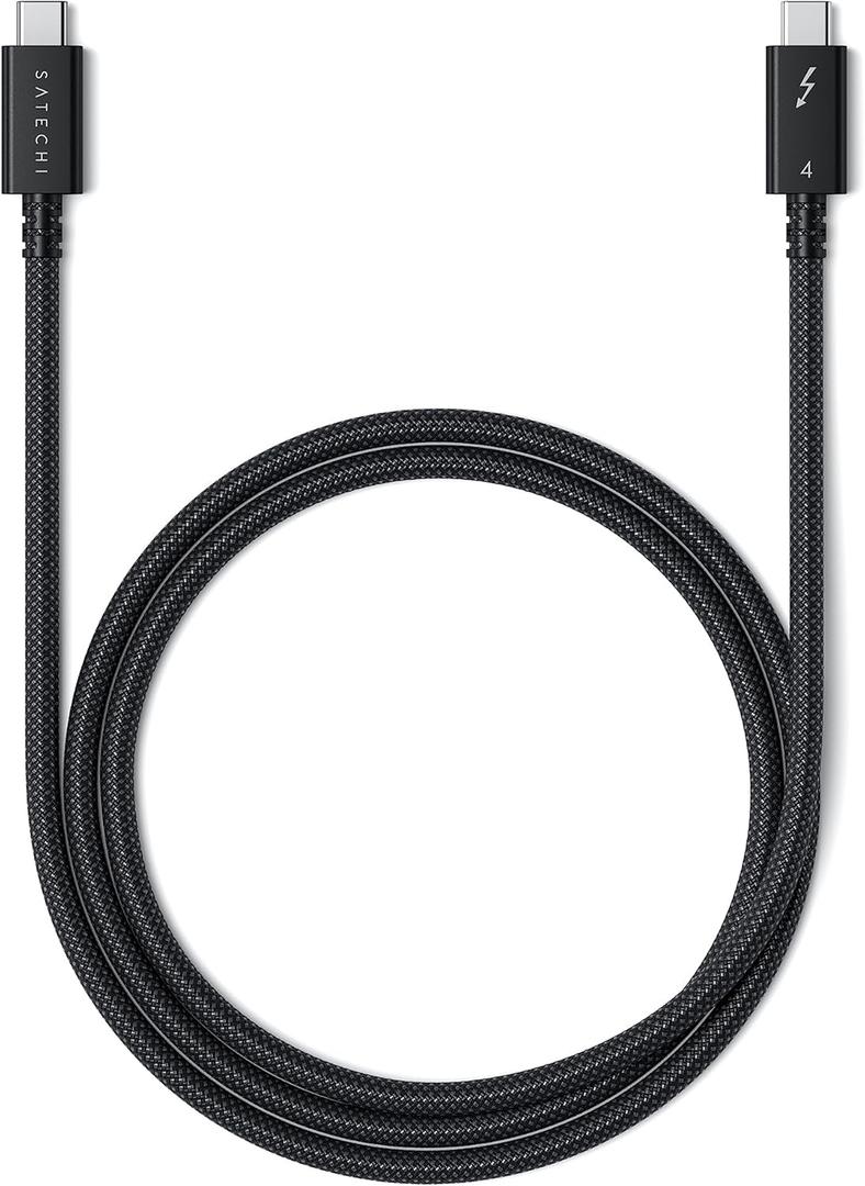 Satechi USB C Thunderbolt 4 (3.2ft/1m), USBC to USB-C Cable, Supports 8K Display, 40Gbps Data Transfer, 240W PD Charging, for iPhone 17, MacBook M5/M4, iPad (Intel Thunderbolt Certified)