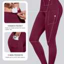 CHRLEISURE Leggings with Pockets for Women, High Waisted Tummy Control Workout Yoga Pants (L)