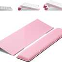 Computer Keyboard Stand for Desktop, 2-Level Height Adjustment Keyboard Wrist Rest, Non-Slip Key Board Riser Pad for Office, Gaming, and Home Desks(Pink)