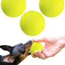 ALPI Chomp Ball - Durable Chew Toys for Dogs & Other Pets - Stimulating Dog Toys for Aggressive Chewers - Soft Dog Chews - 3-Pack, Neon Yellow