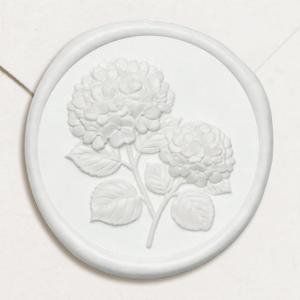 UNIQOOO Wax Seal Stickers - 3D Hydrangea Floral Wedding Invitation Envelope Seal Stickers, 50 Pcs Self- Adhesive White Flower Stickers, Perfect for Invitation, Gift Wrapping, Christmas