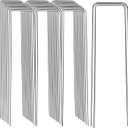 Landscape Staples 8 Inch, 12/25/50/100 Pack 8 Gauge U-Shaped Galvanized Garden Stakes, Heavy Duty Ground Stakes for Outdoor Decorations, Fixed Irigation Tubing, Fence,Weed Barrier Fabric