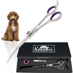 Scorpion Dog Grooming Scissors, 7 Inch Curved Shears, Dog Scissors for Grooming, Professional Pet Grooming Scissors, Heavy Duty, Durable and Sharp