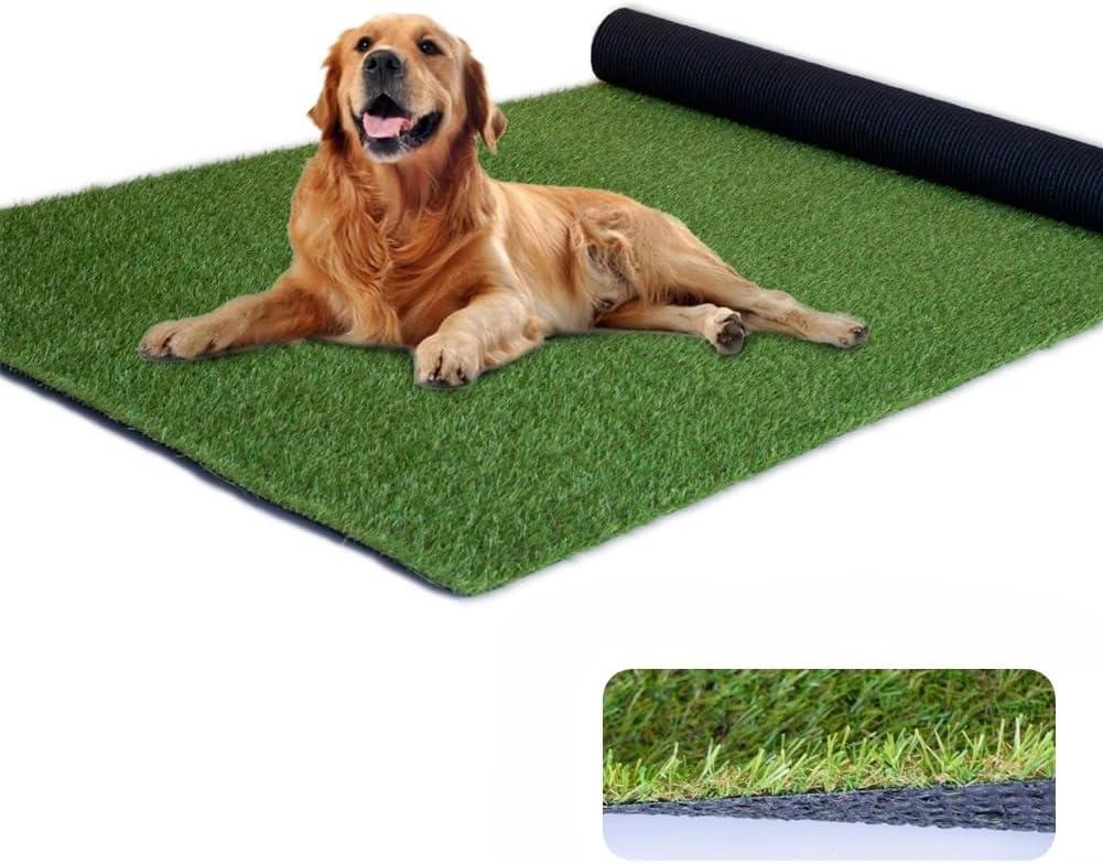 0.8 Inch Grass Height Artificial Grass 3FT x 10FT Customizable Flame Retardant UV Resistant Synthetic Grass Indoor Balcony, Entrance Decor Green Fake Turf Carpet (EXP 08/19/26)